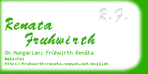renata fruhwirth business card